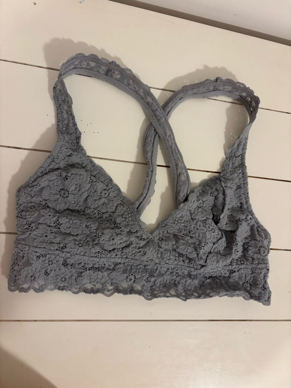 aerie Lace Bralette - Light Gray